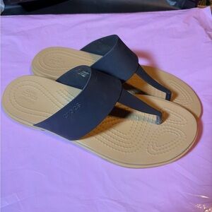 CROCS Black and Tan Sandals